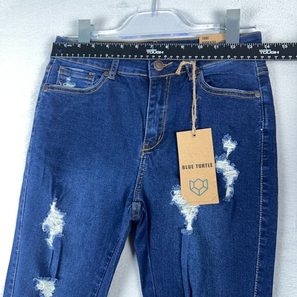 Blue Turtle Tobi Skinny Jeans Super Stretch RH2212 Distressed Womens Blue Size 5 - Picture 6 of 10